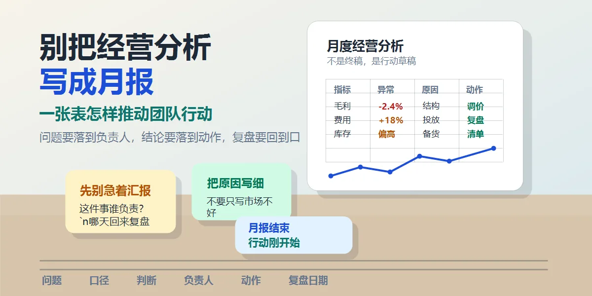 别把经营分析写成月报封面图